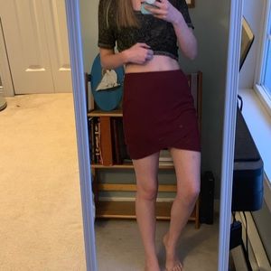 🔥3/$10 // SO // Drk Cherry Red Asymmetrical Skirt